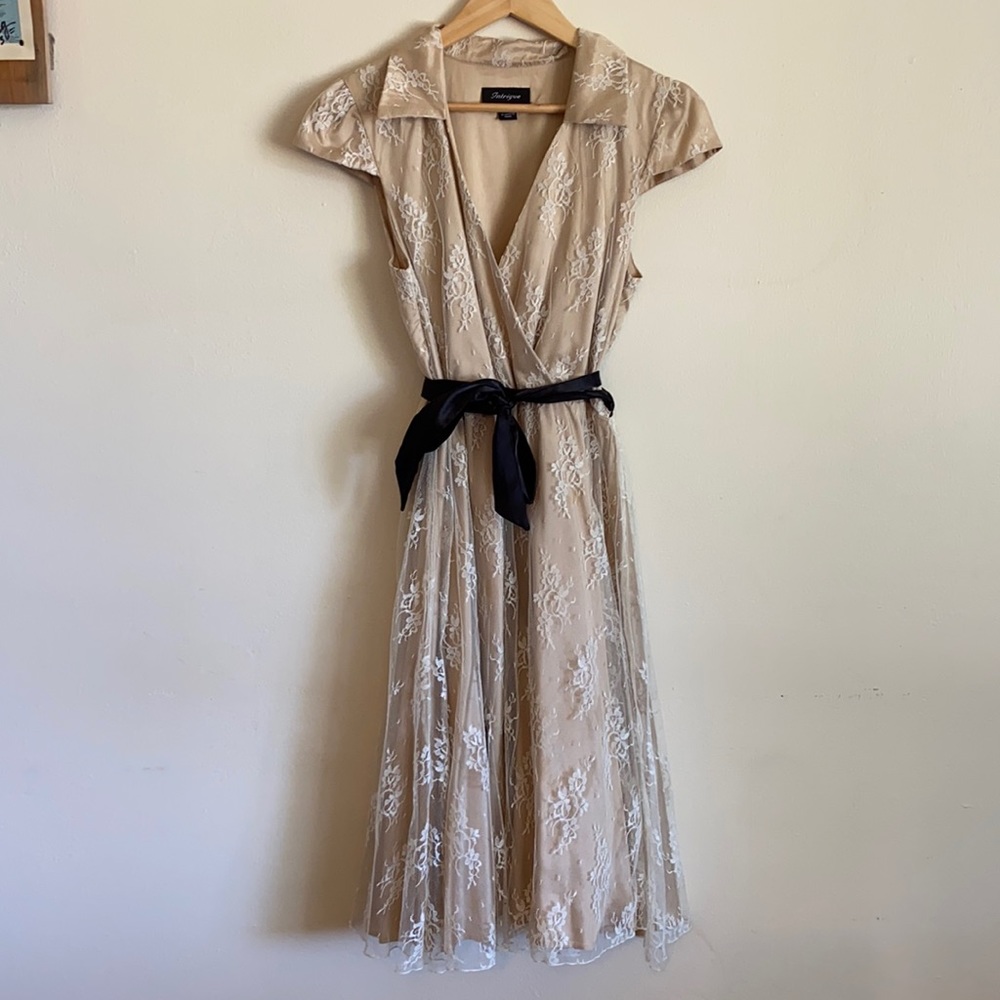 A dress far too fancy for me. Lace & cap sleeves.